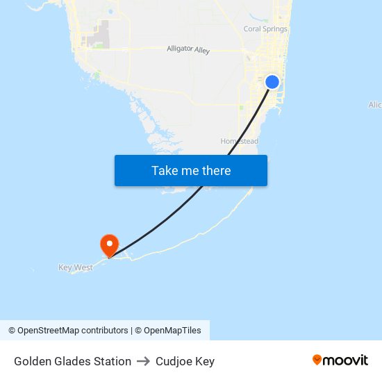 Golden Glades Station to Cudjoe Key map