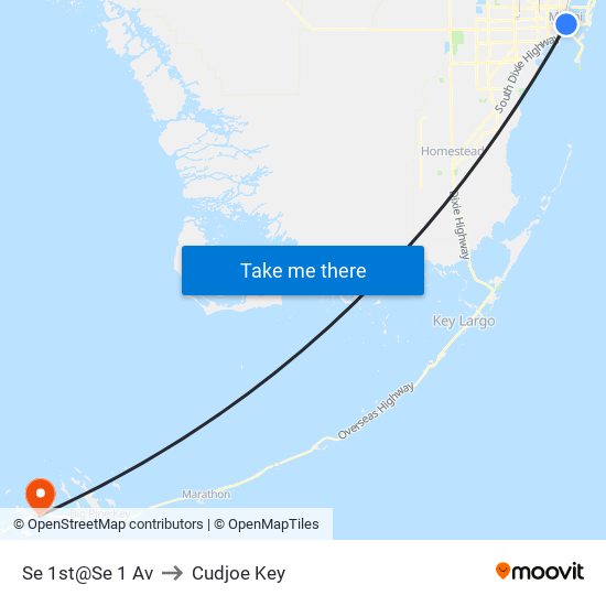 Se 1st@Se 1 Av to Cudjoe Key map