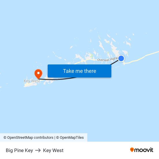 Big Pine Key to Big Pine Key map