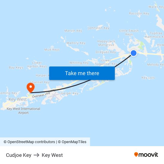 Cudjoe Key to Key West map