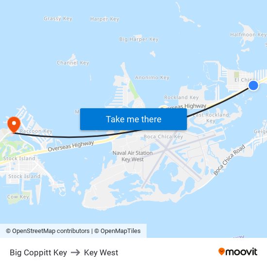 Big Coppitt Key to Key West map