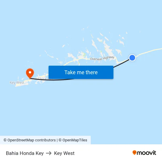 Bahia Honda Key to Key West map