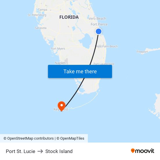 Port St. Lucie to Stock Island map