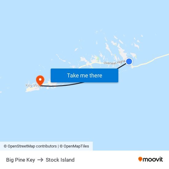 Big Pine Key to Stock Island map