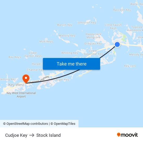 Cudjoe Key to Stock Island map