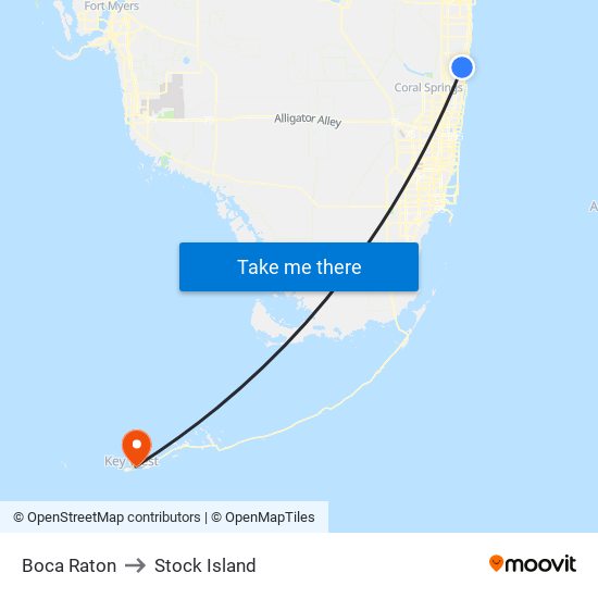 Boca Raton to Stock Island map