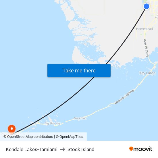 Kendale Lakes-Tamiami to Stock Island map