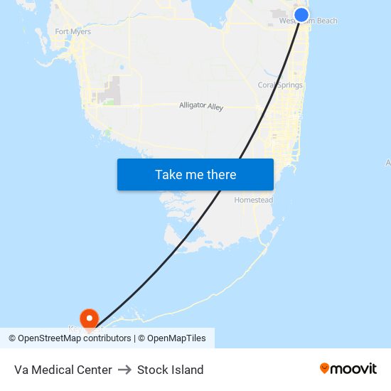 Va Medical Center to Stock Island map