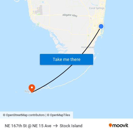 NE 167th St @ NE 15 Ave to Stock Island map