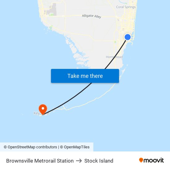 Brownsville Metrorail Station to Stock Island map