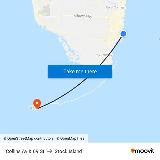 Collins Av & 69 St to Stock Island map