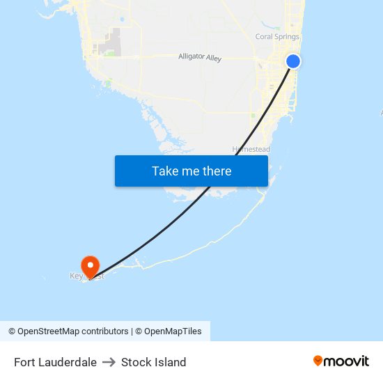 Fort Lauderdale to Stock Island map