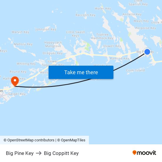 Big Pine Key to Big Coppitt Key map