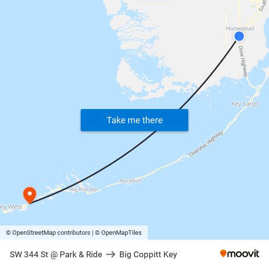 SW 344 St @ Park & Ride to Big Coppitt Key map