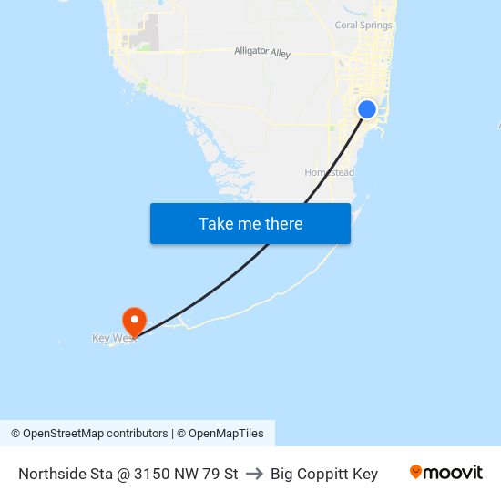 Northside Sta @ 3150 NW 79 St to Big Coppitt Key map