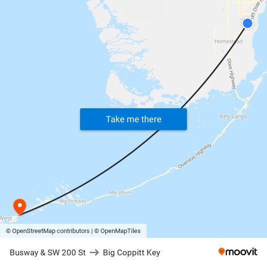 Busway & SW 200 St to Big Coppitt Key map