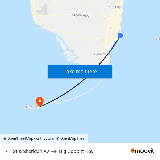 41 St & Sheridan Av to Big Coppitt Key map