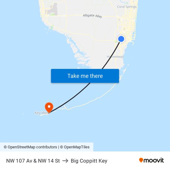 NW 107 Av & NW 14 St to Big Coppitt Key map