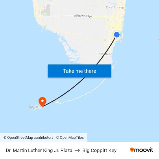 Dr. Martin Luther King Jr. Plaza to Big Coppitt Key map
