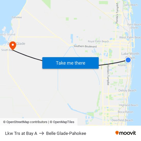 Lkw Trs at Bay A to Belle Glade-Pahokee map