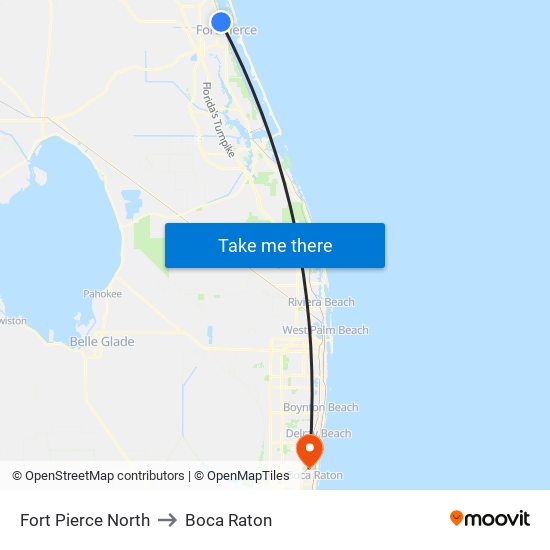Fort Pierce North to Boca Raton map