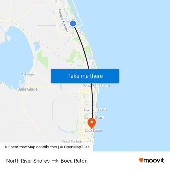 North River Shores to Boca Raton map