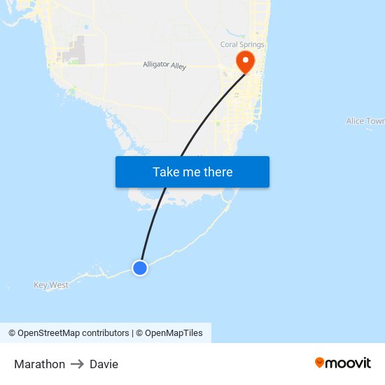 Marathon to Davie map