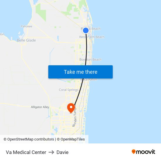 Va Medical Center to Davie map