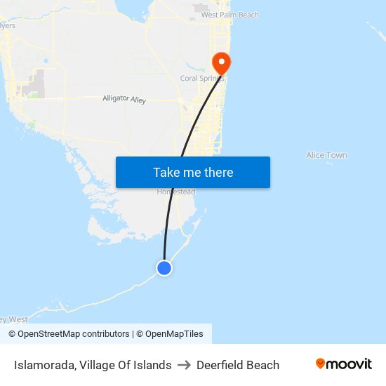Islamorada, Village Of Islands to Deerfield Beach map