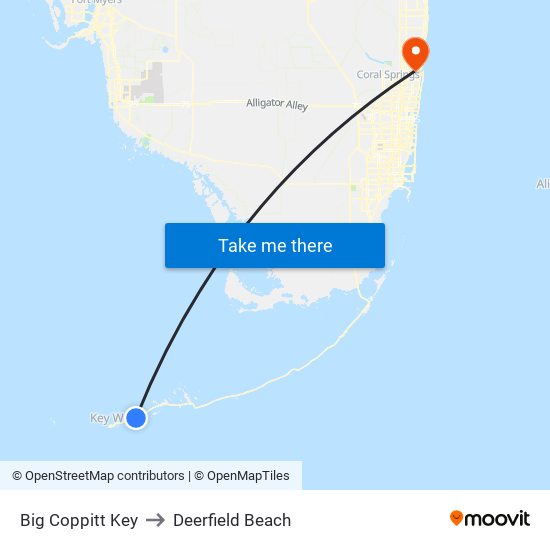 Big Coppitt Key to Deerfield Beach map