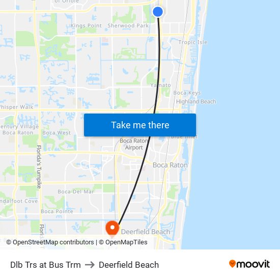 Dlb Trs at  Bus Trm to Deerfield Beach map