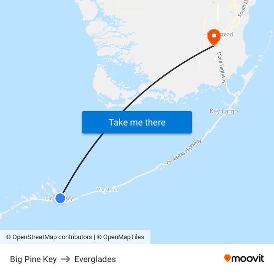 Big Pine Key to Everglades map