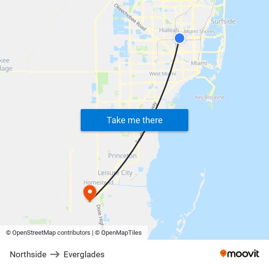 Northside to Everglades map