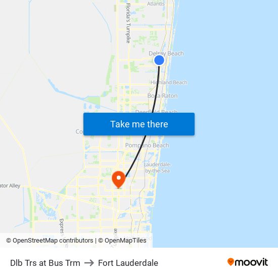 DLB TRS at  BUS TRM to Fort Lauderdale map