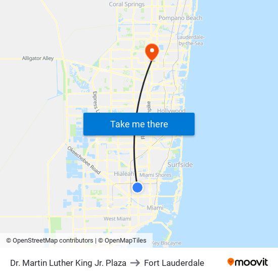 Dr. Martin Luther King Jr. Plaza to Fort Lauderdale map