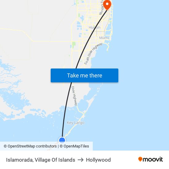 Islamorada, Village Of Islands to Hollywood map