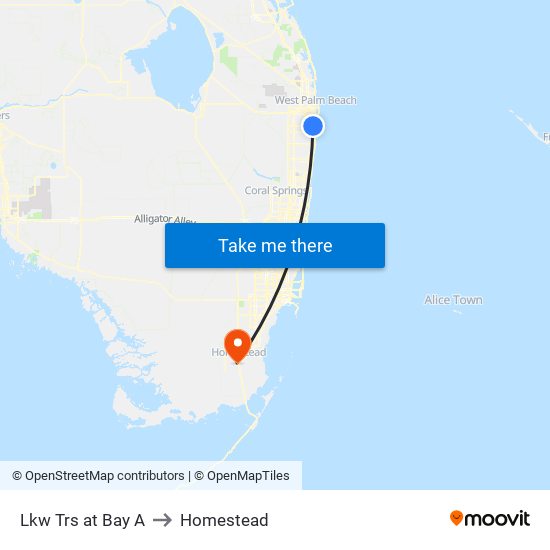 Lkw Trs at Bay A to Homestead map