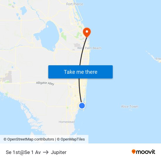 Se 1st@Se 1 Av to Jupiter map