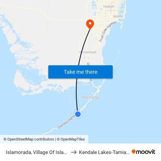 Islamorada, Village Of Islands to Kendale Lakes-Tamiami map