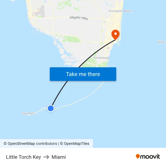 Little Torch Key to Miami map