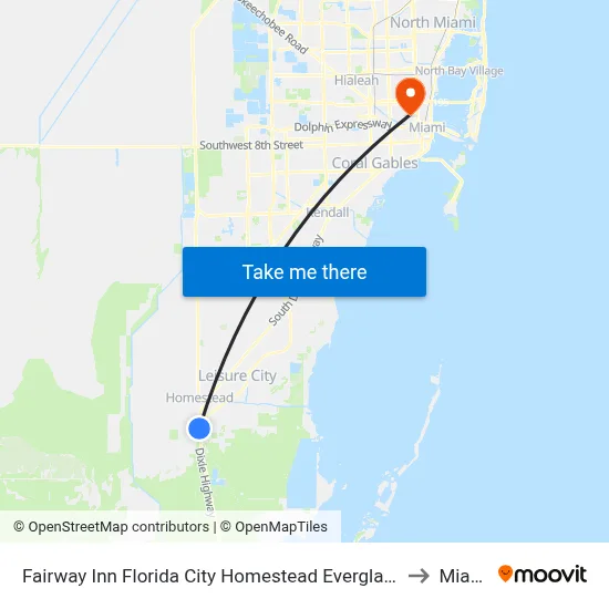 Fairway Inn Florida City Homestead Everglades to Miami map