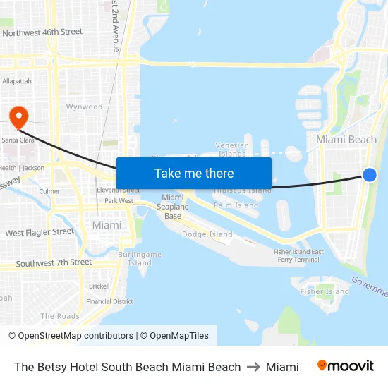 The Betsy Hotel South Beach Miami Beach to Miami map