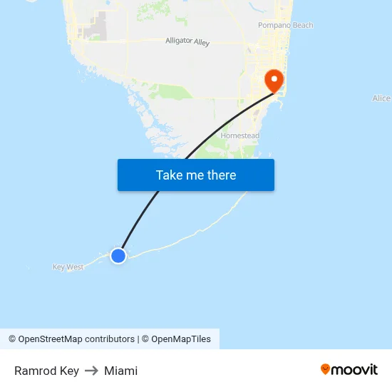 Ramrod Key to Miami map