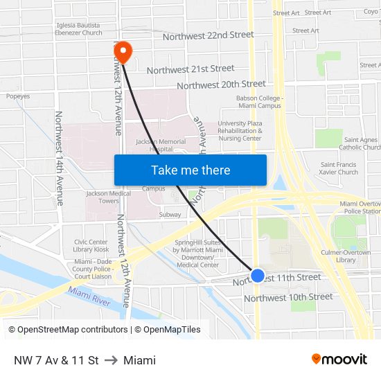 NW 7 Av & 11 St to Miami map