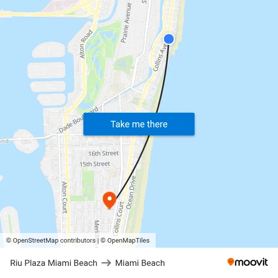 Riu Plaza Miami Beach to Miami Beach map