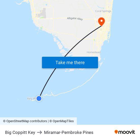 Big Coppitt Key to Miramar-Pembroke Pines map