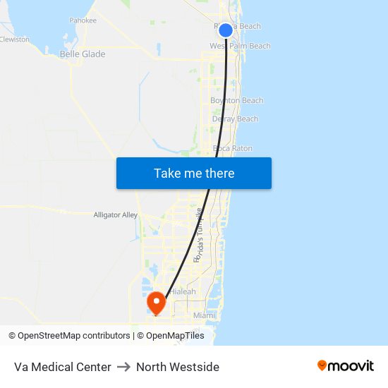 VA MEDICAL CENTER to North Westside map