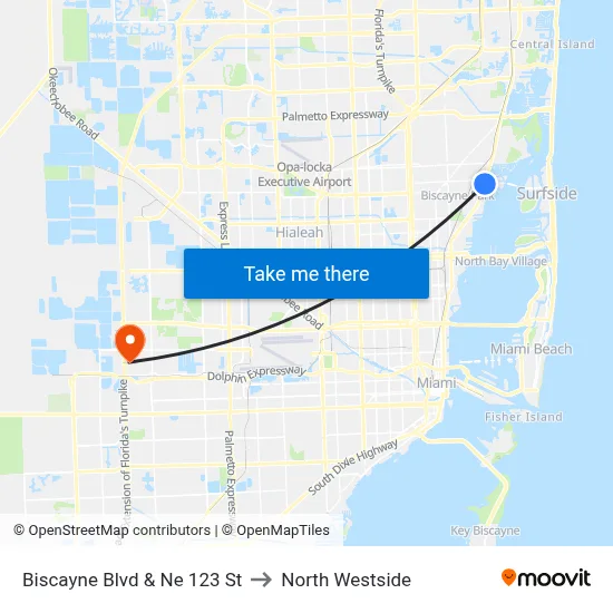 Biscayne Blvd & Ne 123 St to North Westside map
