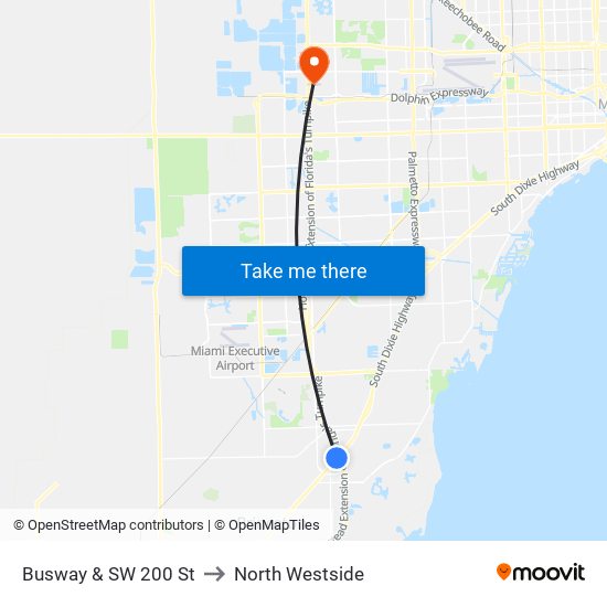 Busway & SW 200 St to North Westside map