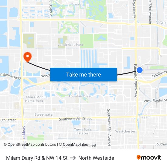 Milam Dairy Rd & NW 14 St to North Westside map